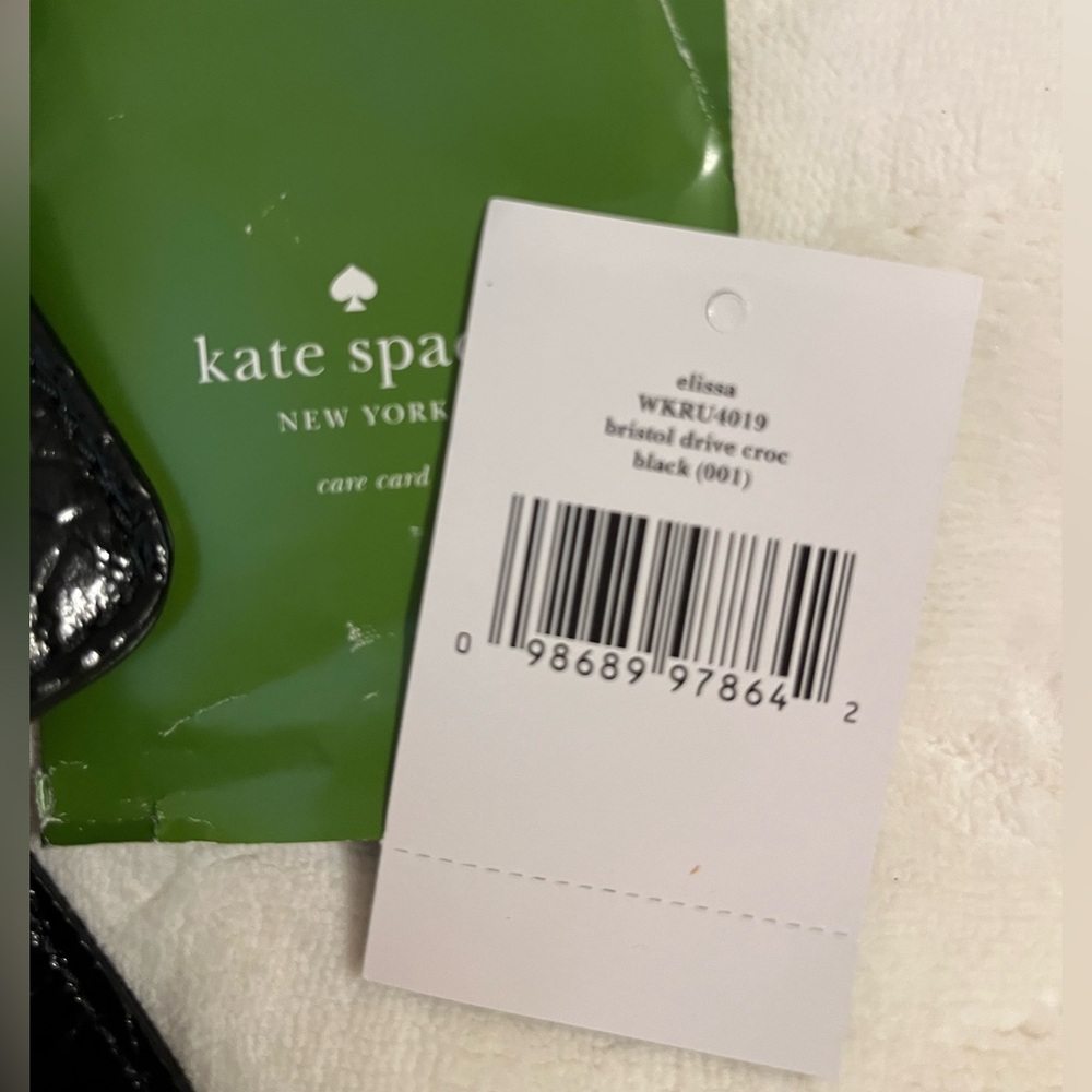 KATE SPADE ♠️ LARGE BRISTOL DRIVE CROCODILE ELISSA IN BLACK NWT - Picture 12 of 15